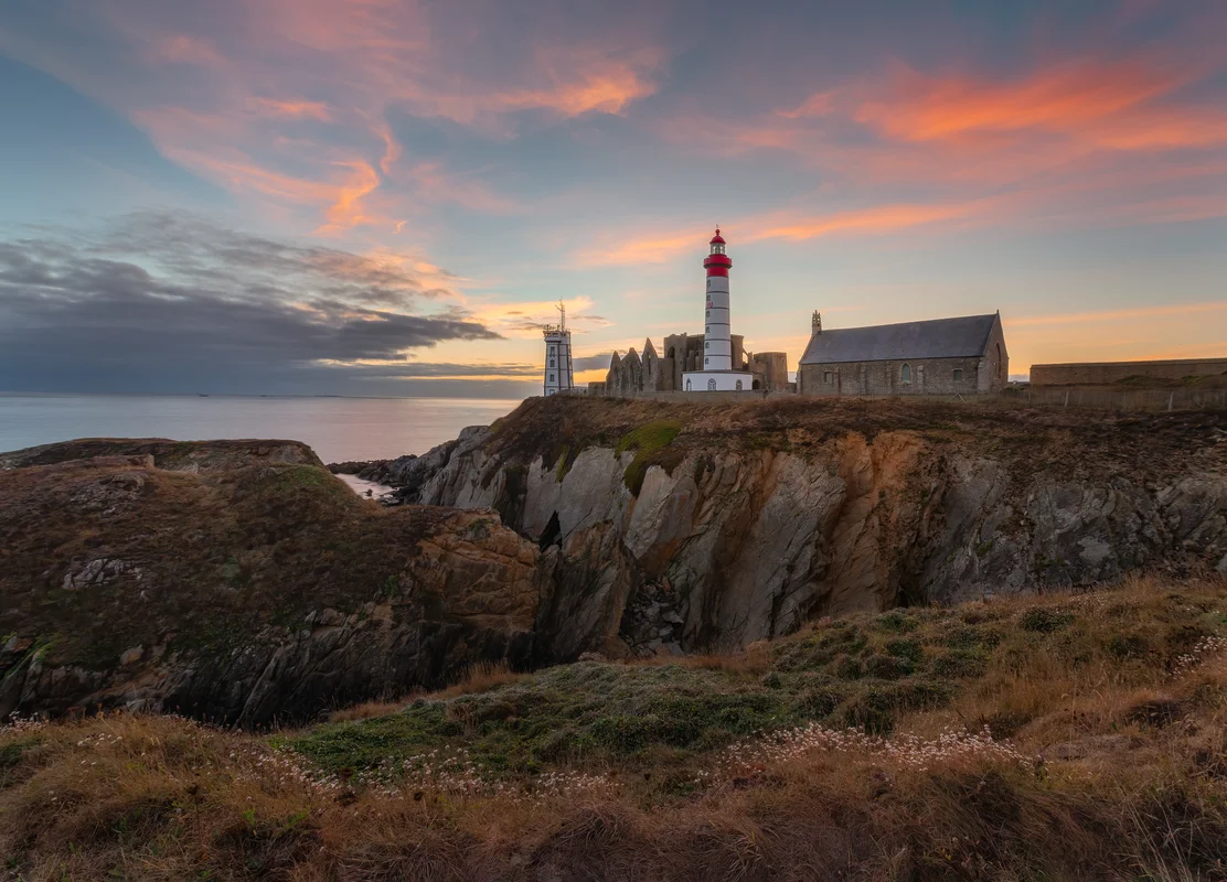 Saint-Mathieu lighthouse on sunset