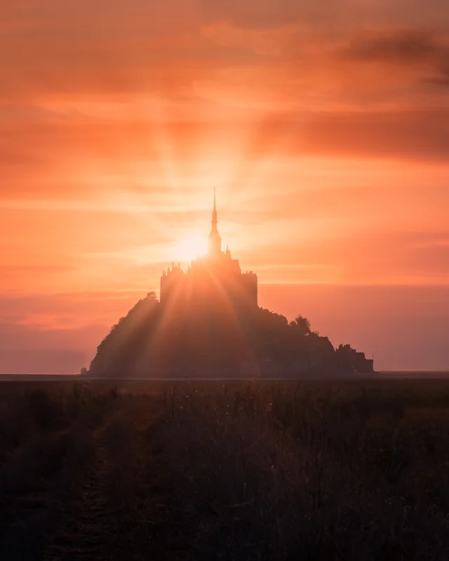 Mont Saint Michel on sunrise