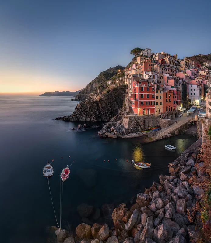 Riomaggiore Harbor at Twilight