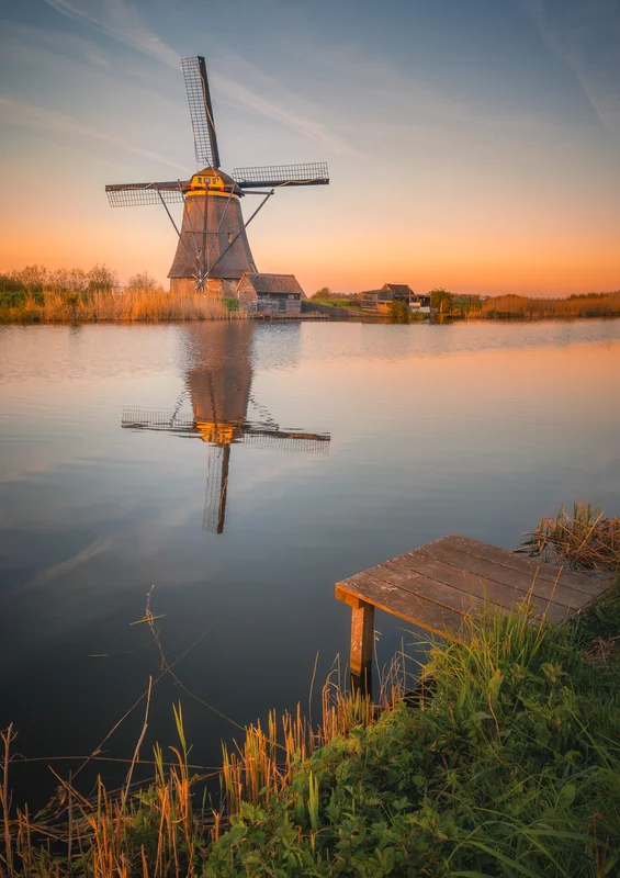 Kinderdijk Morning Reflection