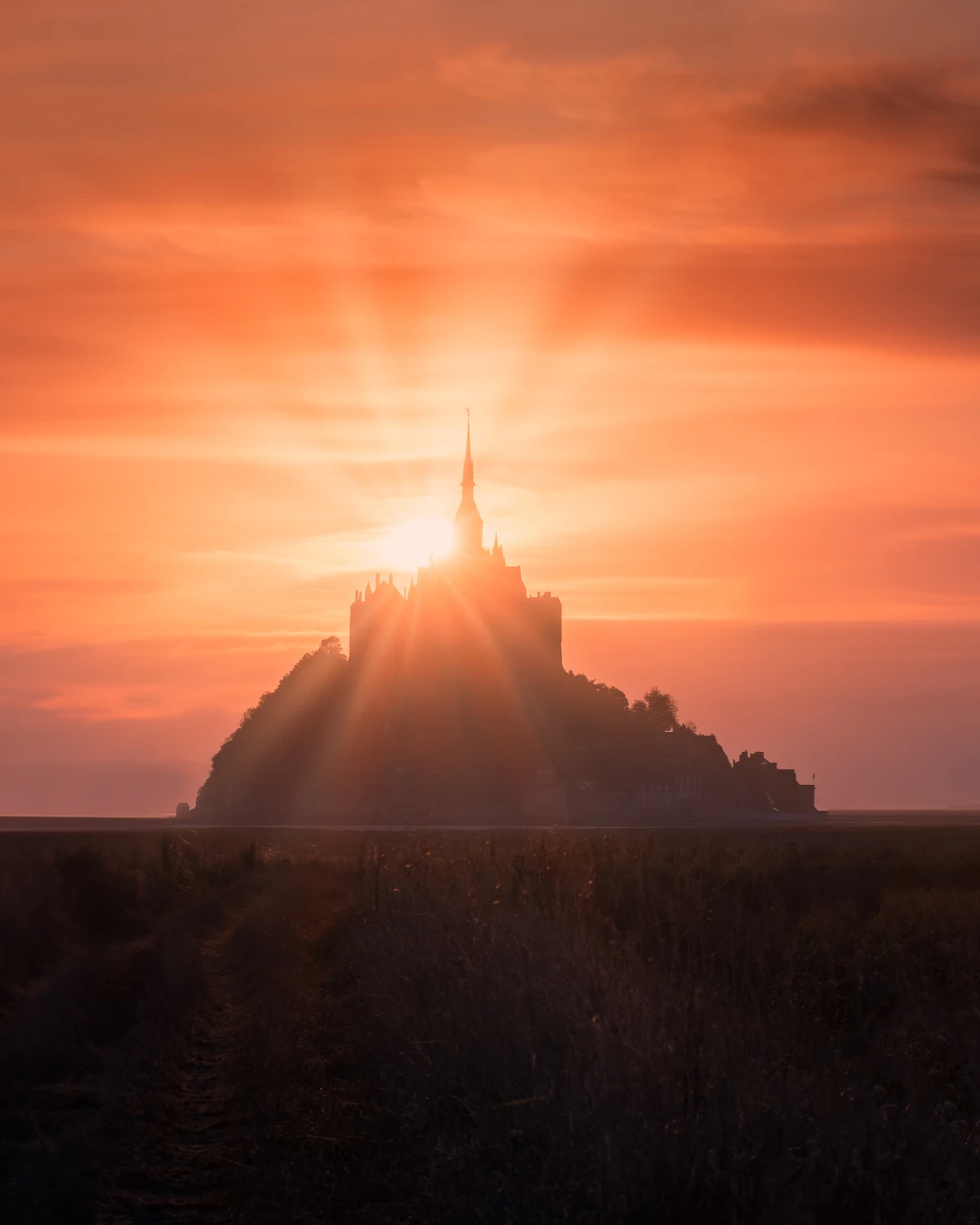 Mont Saint Michel on sunrise