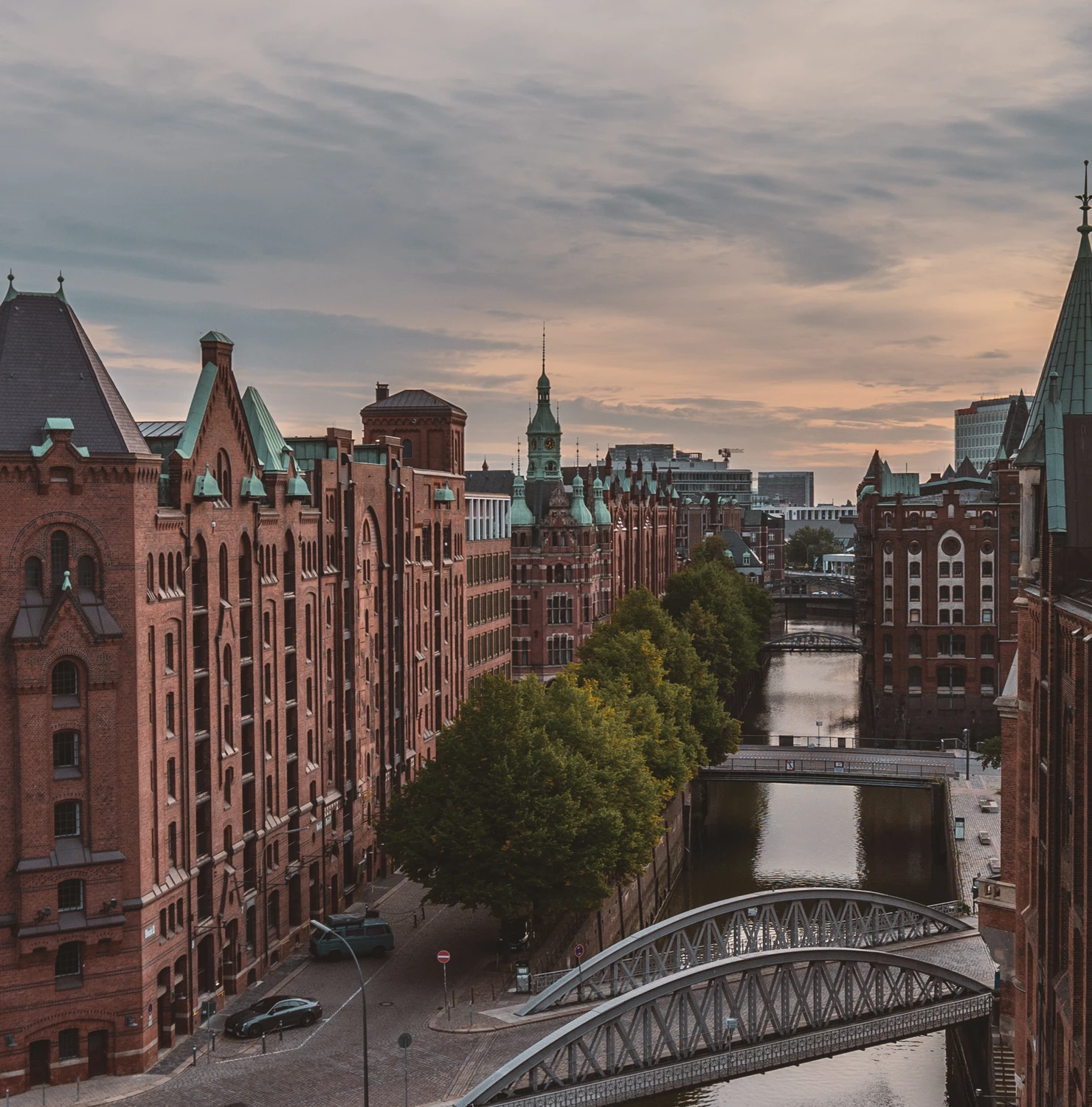 Speicherstadt Canals at Dusk