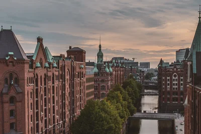 Speicherstadt Canals at Dusk