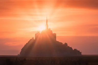 Mont Saint Michel on sunrise