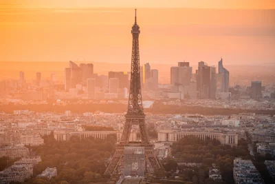Paris golden hour from Montparnasse Tower
