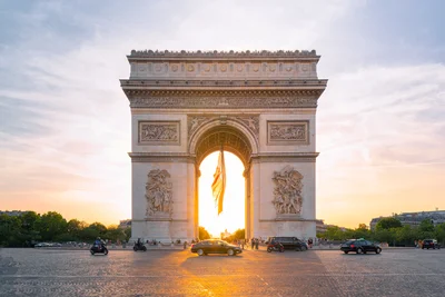 Arc de Triomphe at sunset