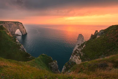 Étretat Cliffs at Sunset
