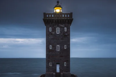 Kermorvan Lighthouse at Twilight