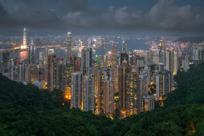 Twilight Over Victoria Harbour