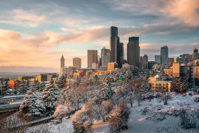 Seattle winter golden hour in Feb 2019