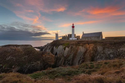 Saint-Mathieu lighthouse on sunset