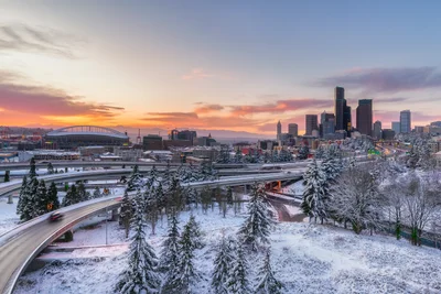 Seattle winter sunset in Feb 2019