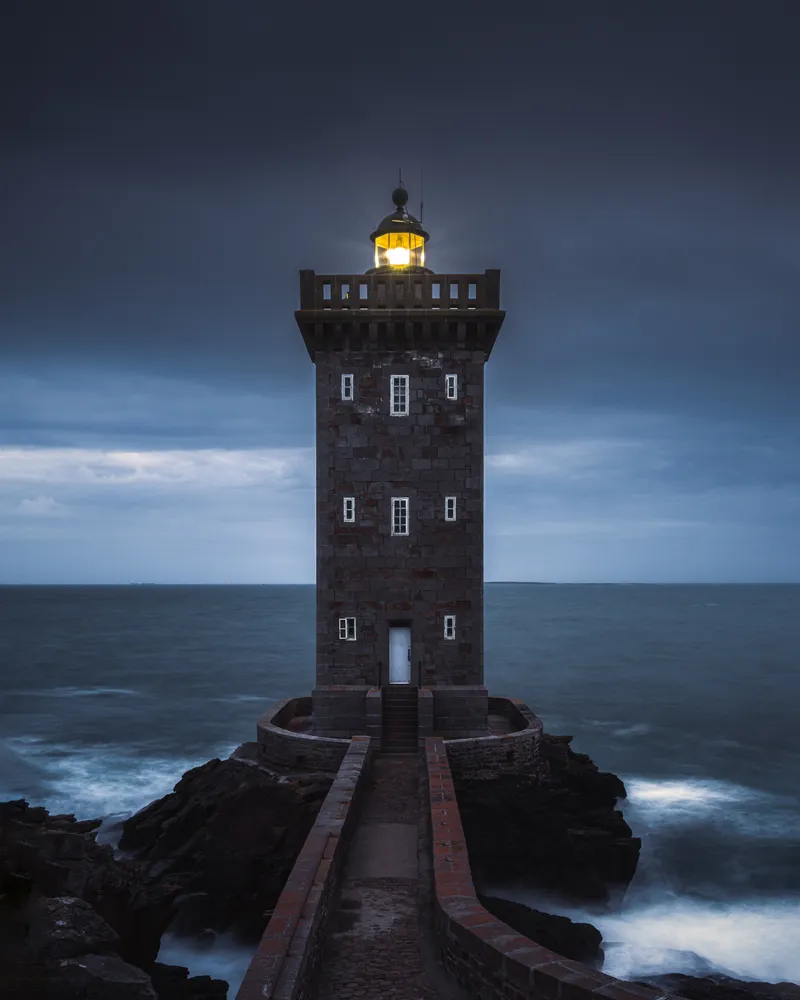 Kermorvan Lighthouse at Twilight
