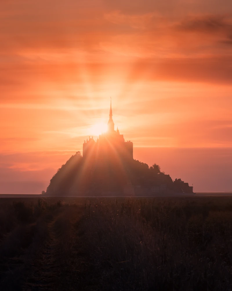 Mont Saint Michel on sunrise