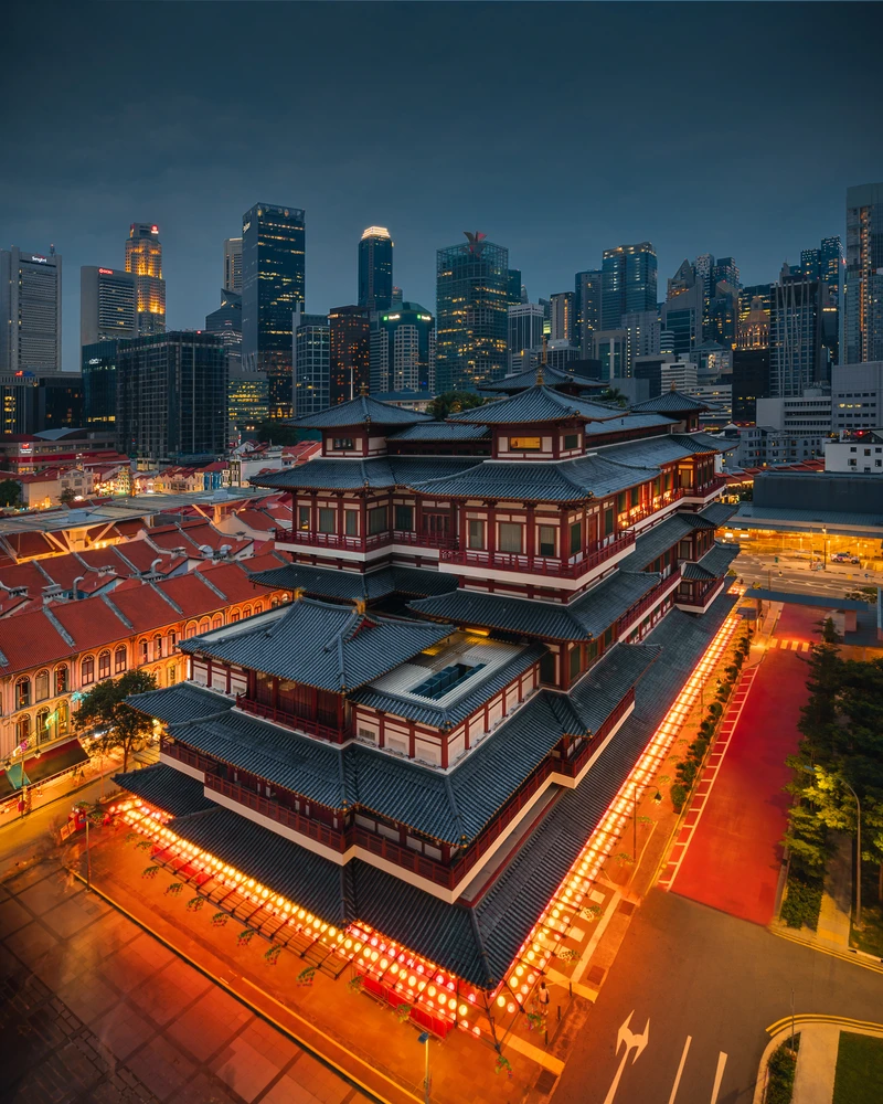 Temple Amidst Skyscrapers