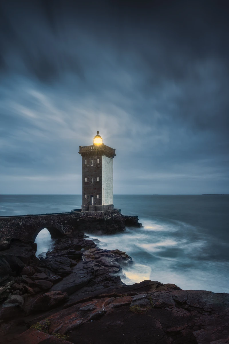 Kermorvan Lighthouse at Dusk