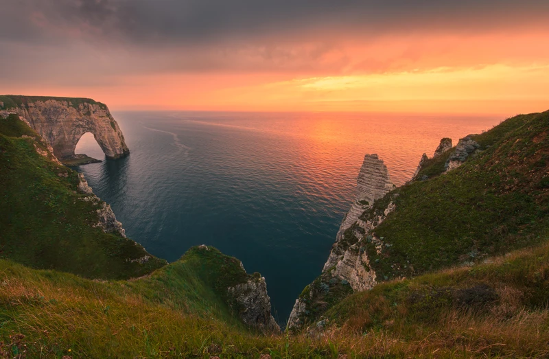 Étretat Cliffs at Sunset