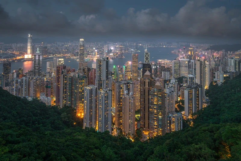 Twilight Over Victoria Harbour