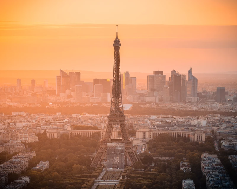 Paris golden hour from Montparnasse Tower